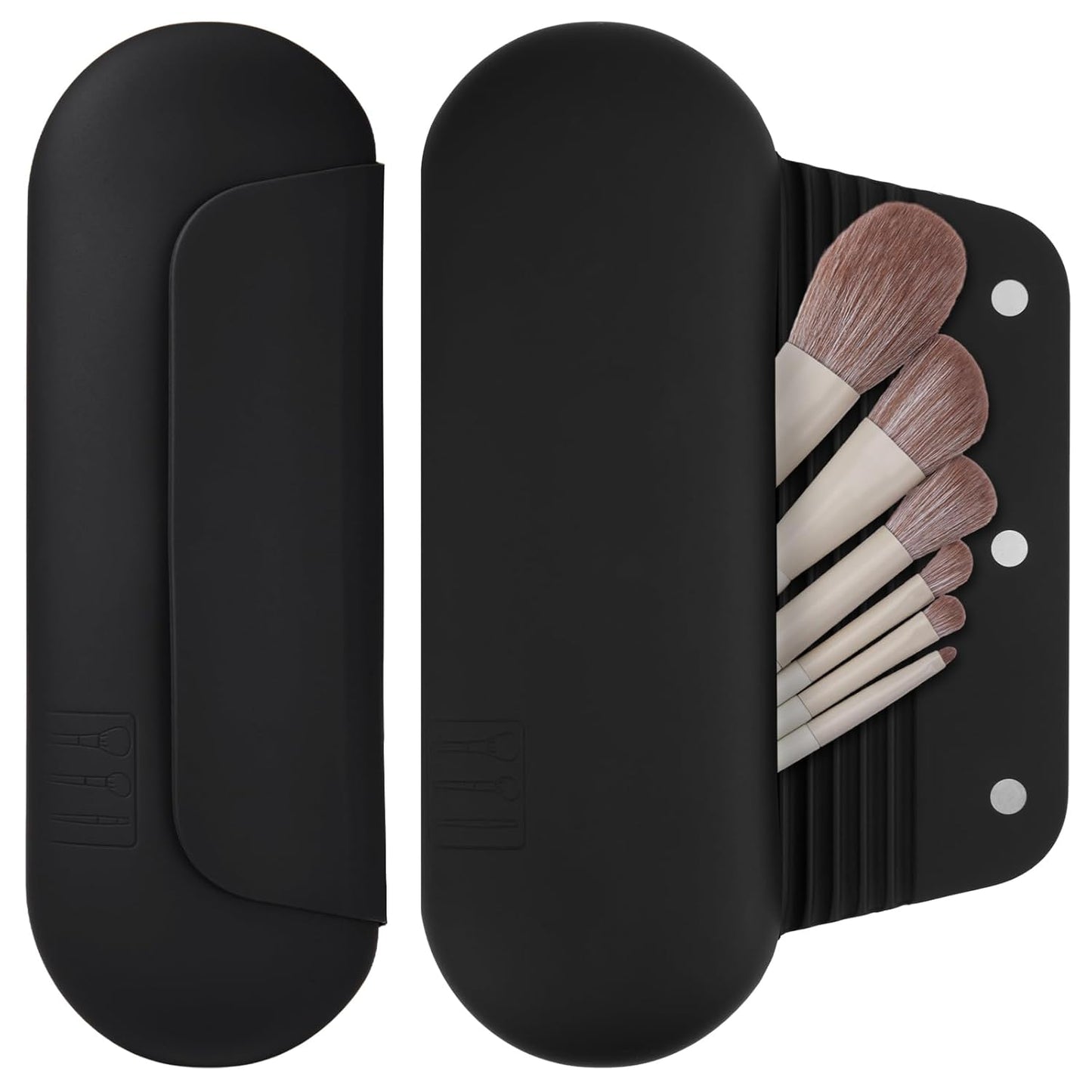 Silicone Makeup Brush Holder Travel Cosmetic Bag