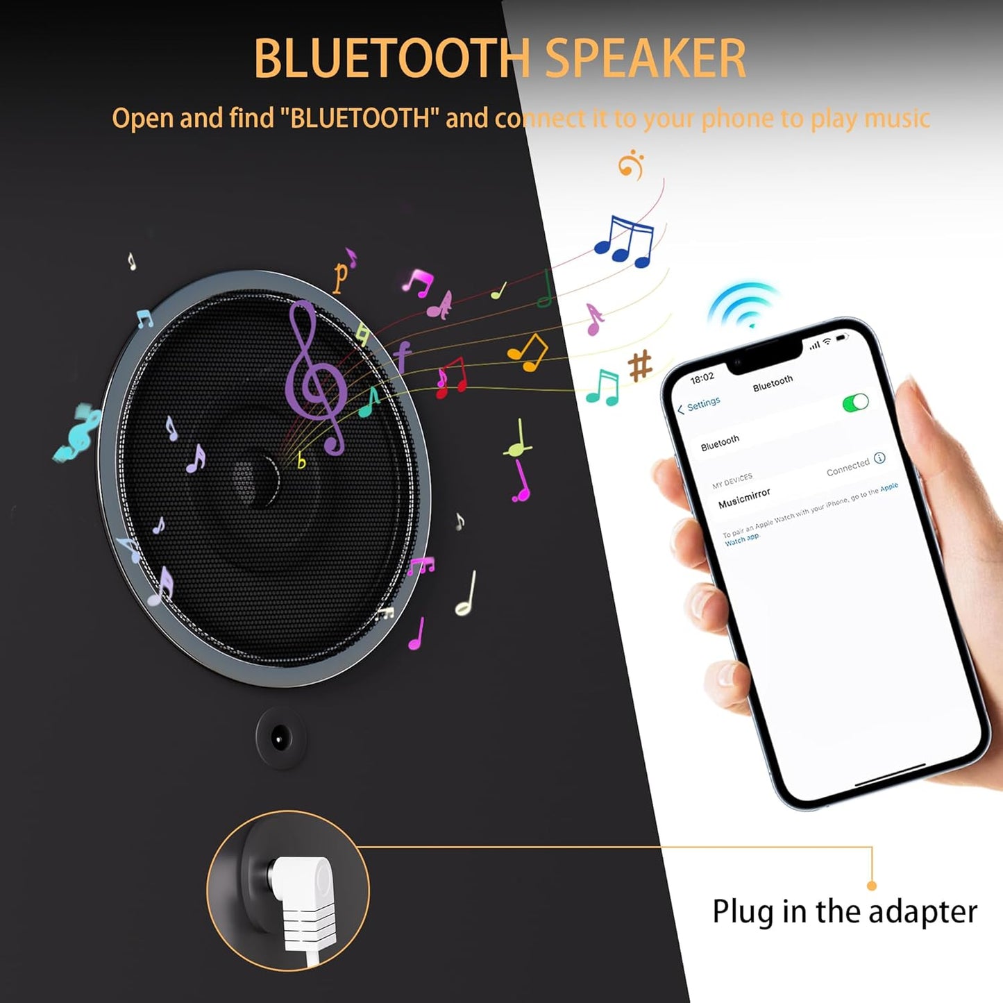 Makeup Mirror with Bluetooth Speaker