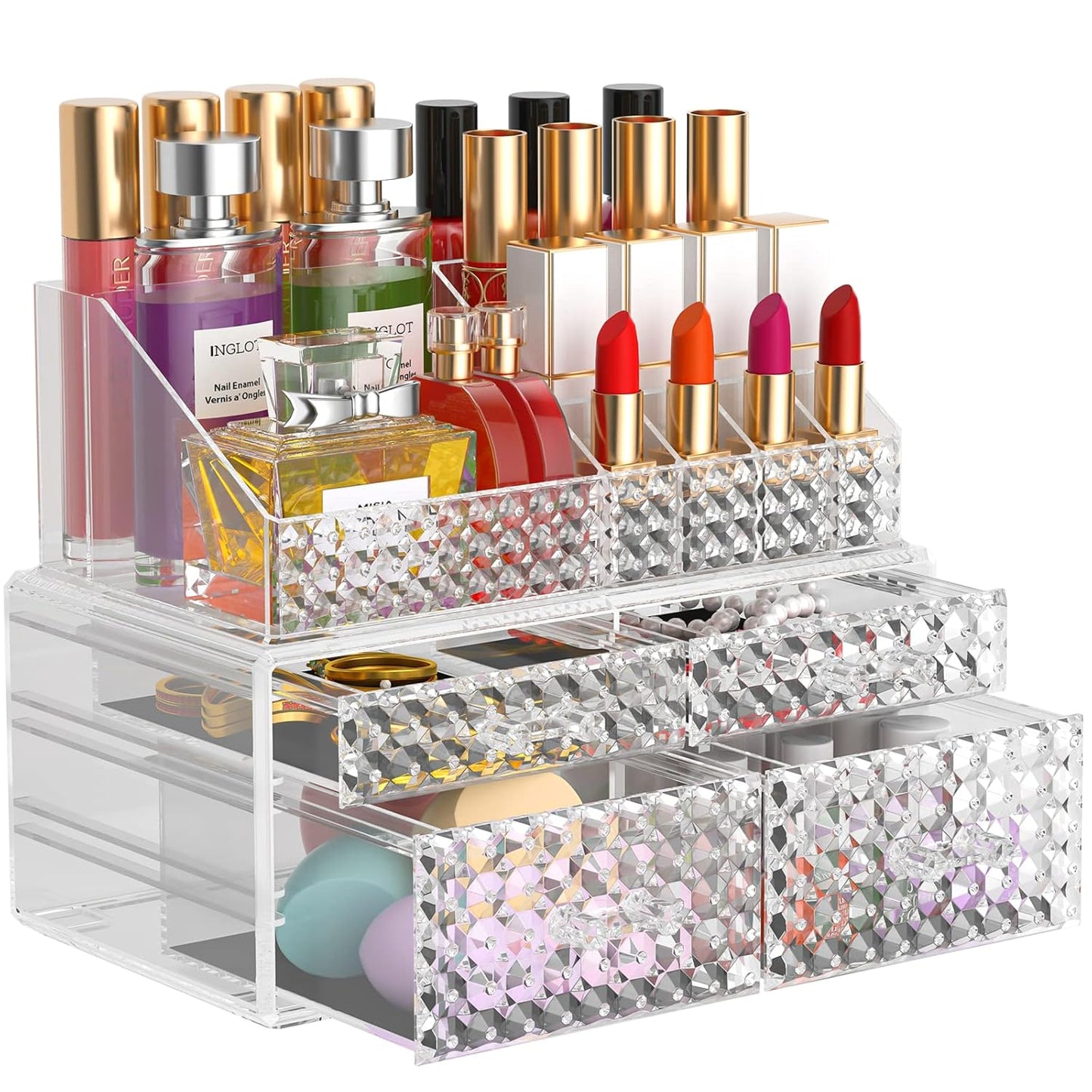 Stackable Makeup Organizer with Drawers