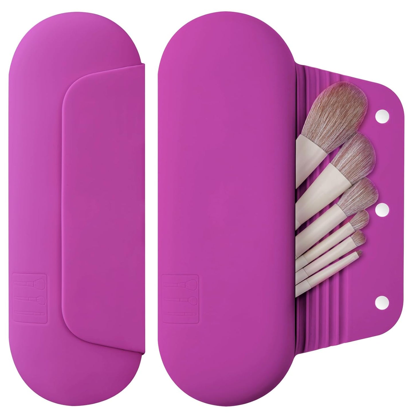 Silicone Makeup Brush Holder Travel Cosmetic Bag