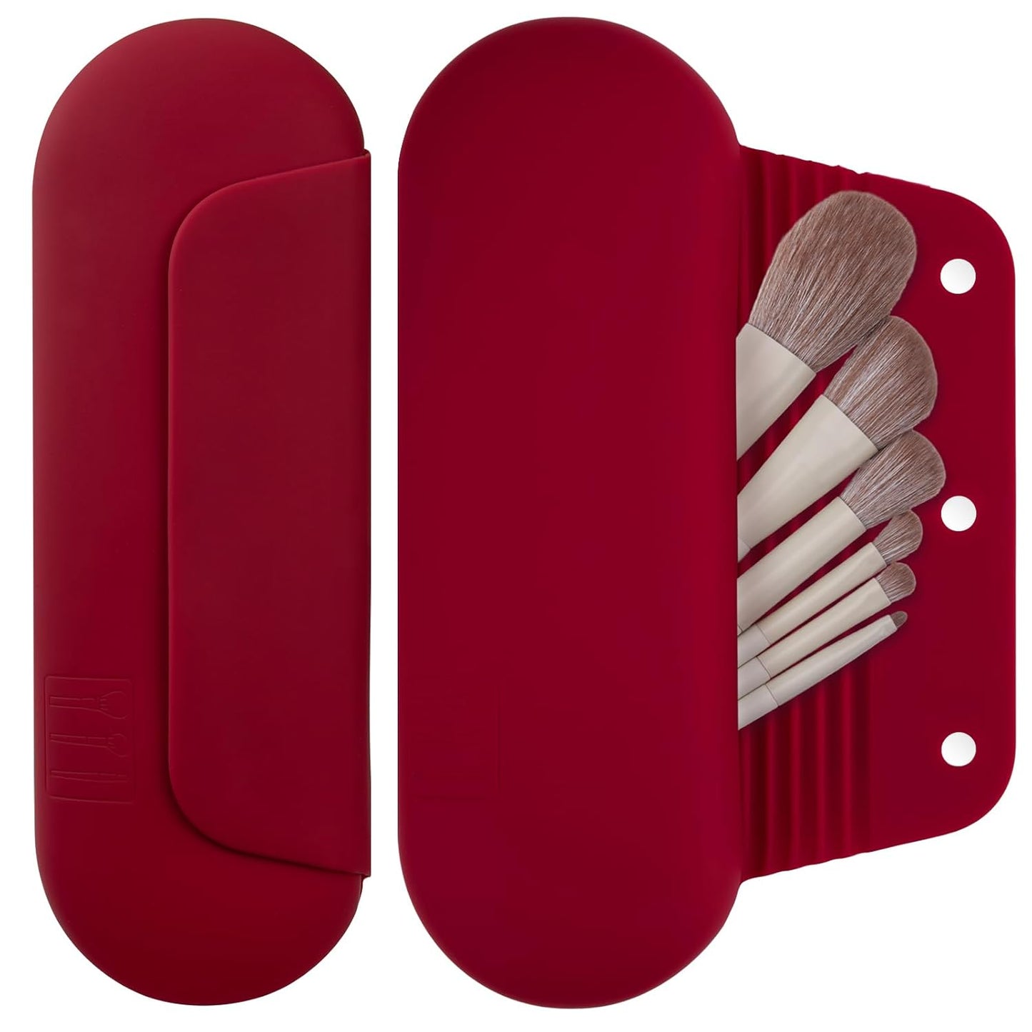 Silicone Makeup Brush Holder Travel Cosmetic Bag