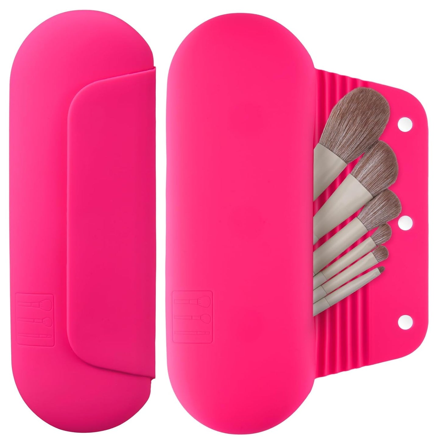 Silicone Makeup Brush Holder Travel Cosmetic Bag