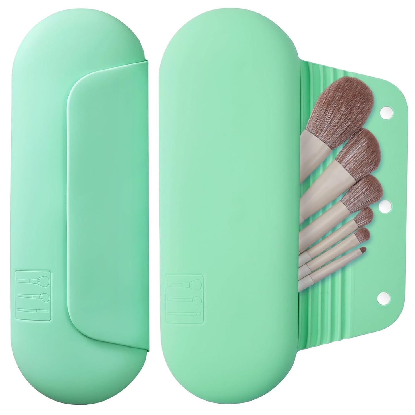 Silicone Makeup Brush Holder Travel Cosmetic Bag