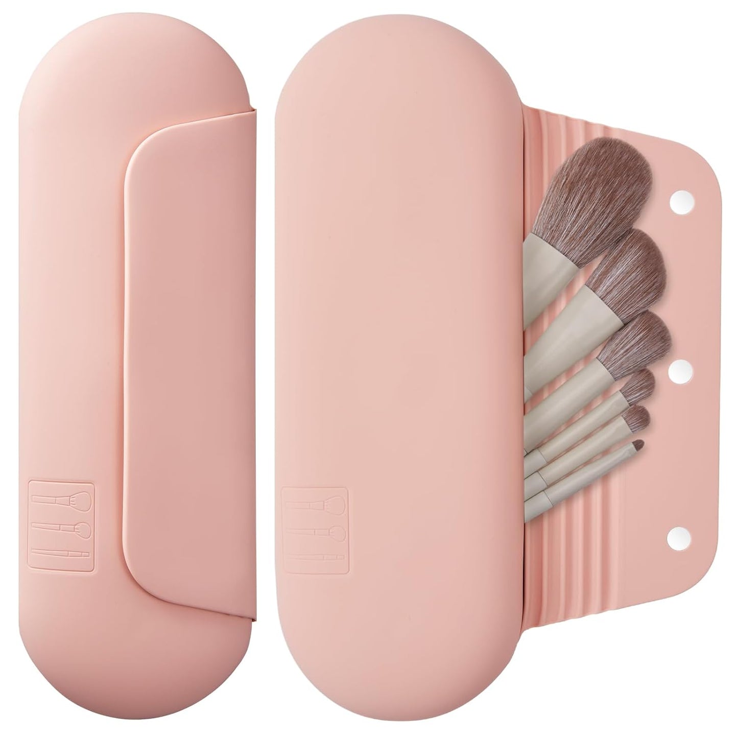 Silicone Makeup Brush Holder Travel Cosmetic Bag