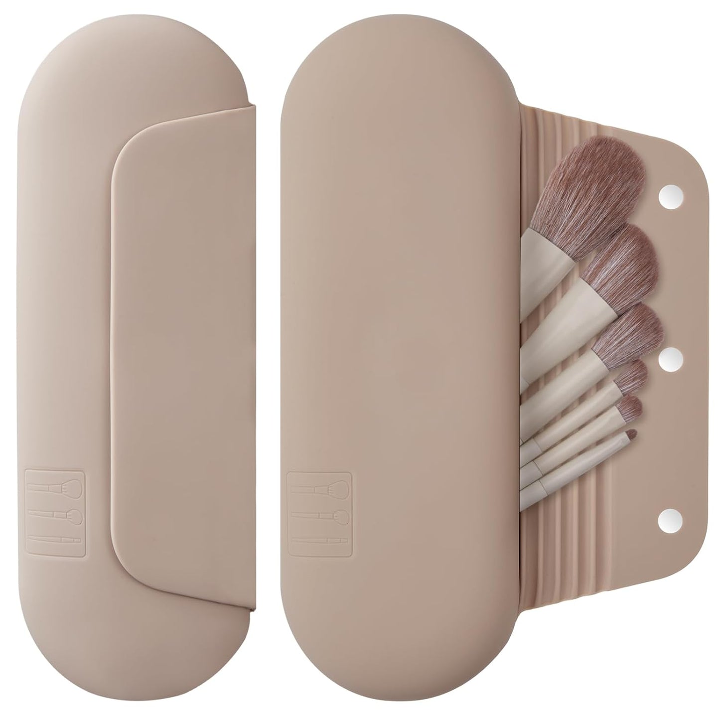 Silicone Makeup Brush Holder Travel Cosmetic Bag