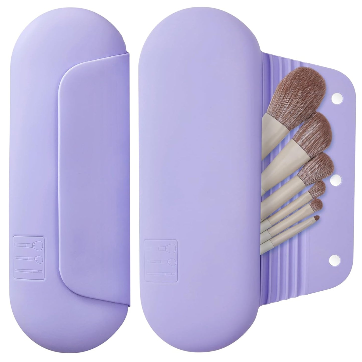 Silicone Makeup Brush Holder Travel Cosmetic Bag
