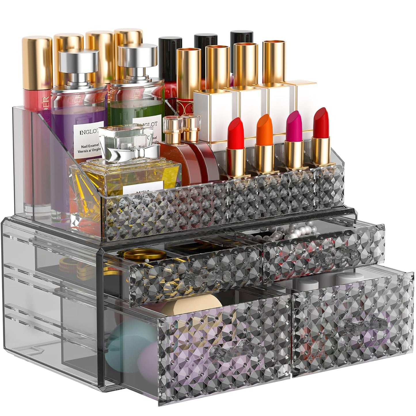 Stackable Makeup Organizer with Drawers