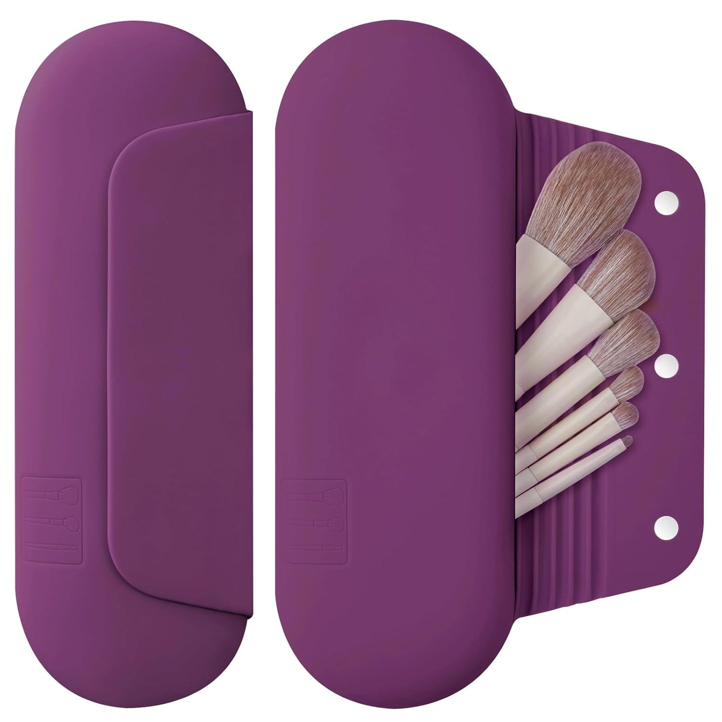 Silicone Makeup Brush Holder Travel Cosmetic Bag