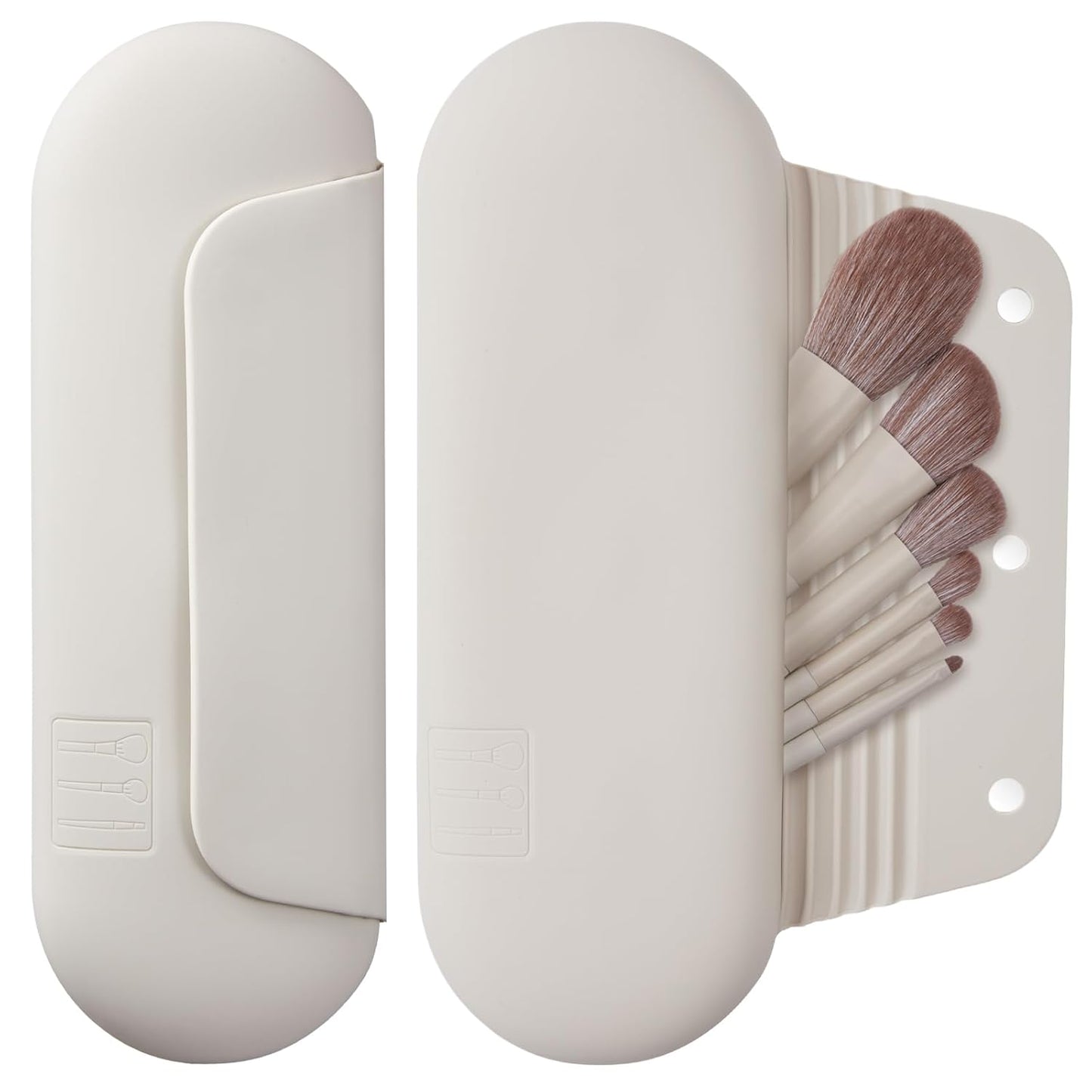 Silicone Makeup Brush Holder Travel Cosmetic Bag