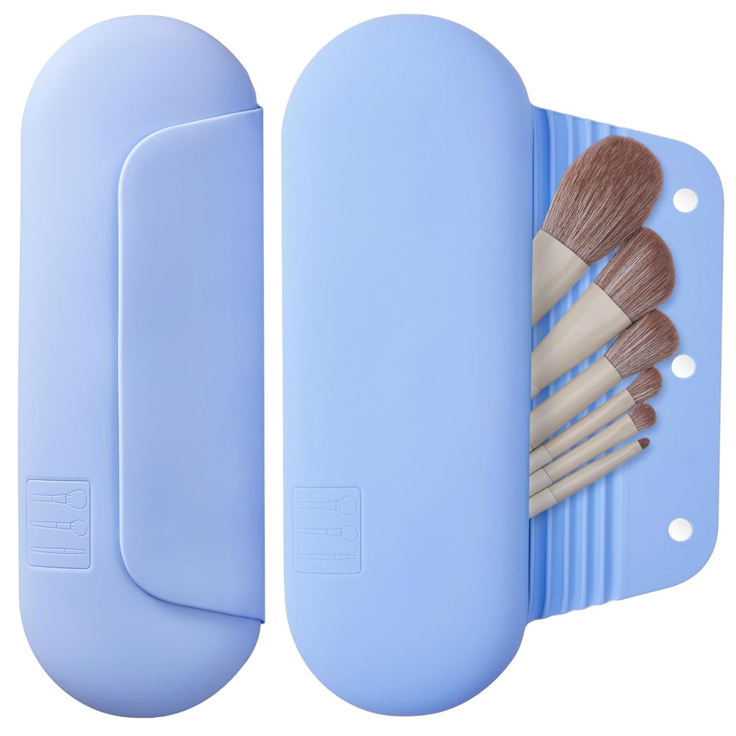 Silicone Makeup Brush Holder Travel Cosmetic Bag